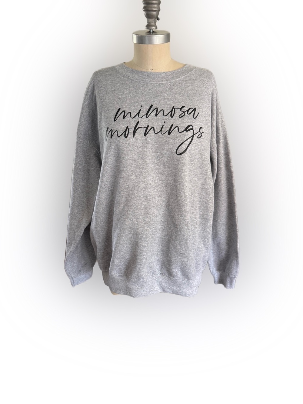 Gildan Heavy Blend Women’s Gray Mimosa Mornings Sweatshirt. Size Large